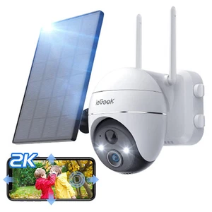 ieGeek Outdoor Wireless Solar Security Camera 360° PTZ Home WiFi Battery CCTV - Picture 1 of 11