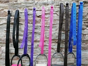 pair 48" WEB STIRRUP 'LEATHERS'. Width 1" (25mm). webbing, lots of colours - Picture 1 of 59