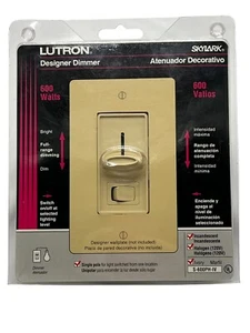 Lutron Skylark 600W Designer Dimmer Ivory PN S-600PH-IV Wall Plate NOT Included - Picture 1 of 5