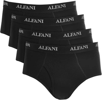 Paquete de 4 calzoncillos ALFANI para hombre XL negros 100 % algodón ropa interior Foto 1 de 4