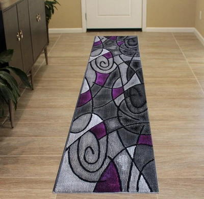 , Modern Contemporary Abstract Runner Area Rug, (2 Feet X 7 Feet) Kitchen Mat... - Image 1 of 4