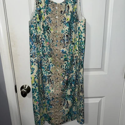 Women’s Lilly Pulitzer Sheath Dress Multi Color Gold Brocade 12 NWT - Image 1 of 4