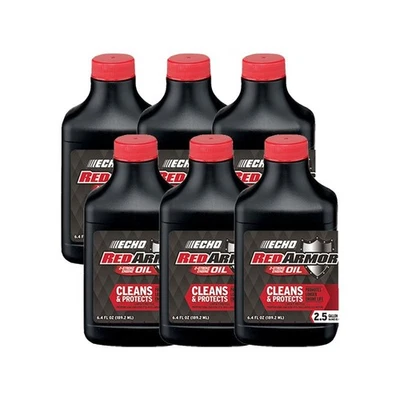 6 PK Echo 6550025 Red Armor 6.4 oz 2-Cycle Oil Blend Mix for 2-1/2 Gallons 50:1 - Image 1 of 2