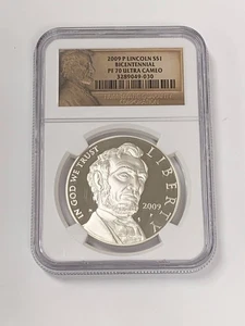 2009 P Modern Commemorative Abraham Lincoln Bicentennial Dollar Coin NGC PF-70 - Bild 1 von 2