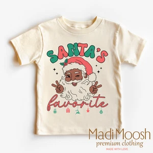 Black Santa Shirt - Santa's Favorite Tee - Picture 1 of 6