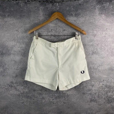 Pantalón Corto de Tenis Fred Perry Para Hombre Vintage Blanco Algodón Talla 32\81cm Foto 1 de 4
