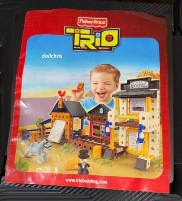 TRIO Blocks Fisher Price Western Hotel Town Building Set Complete 98pc Mattel - Image 1 of 4