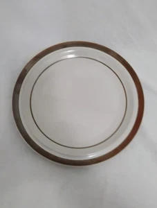 10.25 inch Sierra Stoneware Dinner Plate Brown Edge Stripe. Made In Japan. - Picture 1 of 5