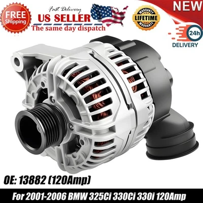 Alternator 13882 for BMW 2001-2006 325i 330Ci 325Xi Z3 325Ci 525i 323i 530i 330i Foto 1 de 4
