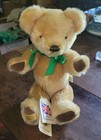 1980s Vintage MERRYTHOUGHT 13" Blond Jointed Mohair Teddy Bear England w/ Tags