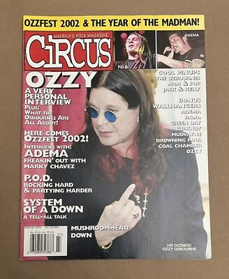 Circus Magazine July 2002 Ozzfest 2002 OZZY Adema POD System Of A Down Slipknot - Image 1 of 2