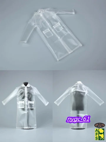 1:6 scale Transparent Raincoat Tops Clothes Model For 12 '' Action Figure Body Cover