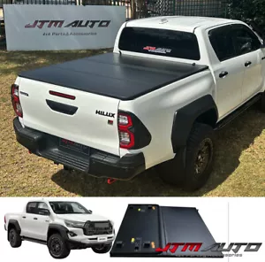 Aluminium Tri-Fold Folding Hard Tonneau Cover Suits Toyota Hilux GR Sport 2023+ - Picture 1 of 8