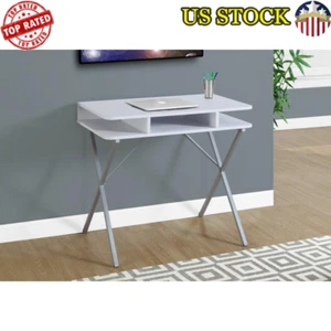 Computer Desk Storage Shelves Work W/ 3 Open Cubbies Laminate Home Office Small - Picture 1 of 5