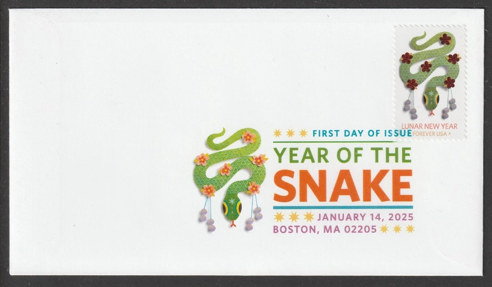 US 5952 Lunar New Year Snake DCP FDC 2025 - Image 1 of 1