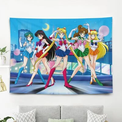 Sailor Moon  Wandteppich | zwei. Größen | Wandbehang mit Cartoonfigur - Bild 1 von 4