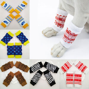 4pcs Winter Pet Puppy Leg Protective Warmers Socks Knitting Dog Foot Cover