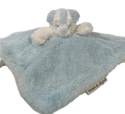 Mantas y más allá azul blanco cachorro perro Lovey manta de seguridad arco juguete de felpa suave Foto 1 de 4