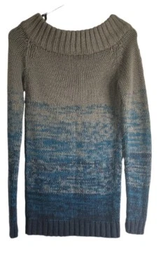 Suéter Decree Talla M Tejido Con Cuello Barco Acrílico Ombre Azul Gris Manga Larga  Foto 1 de 4