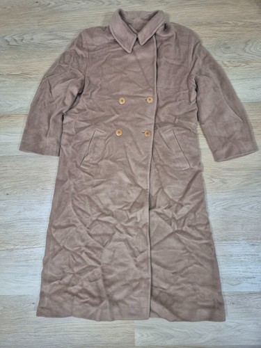 Raro cappotto Burberry donna vintage lana 3 4 taglia media marrone dorato ottime condizioni