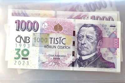 TOP! Rare anniversary CZECH Banknote - paper money 1000 CZK ( korun ) UNC 2023 - Image 1 of 3