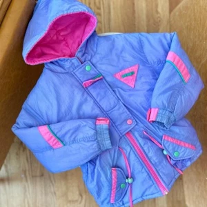 5/6 Vtg Heart Warmers Colorblock Winter Jacket 80s 90s pastel vintage - Picture 1 of 6