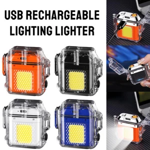 Flash Electric Plasma Rechargeable Flameless Arc Lighter USB Double Touch Sensor - Picture 1 of 14