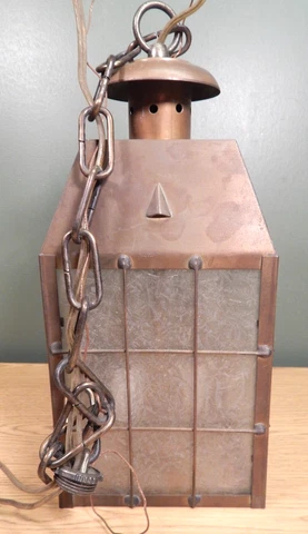 VINTAGE ARTS AND CRAFTS HANGING PORCH LIGHT Cover