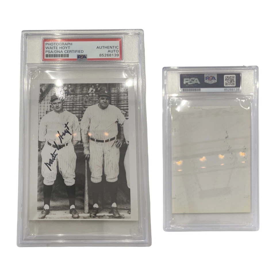 Waite Hoyt Autographed Yankees Original Photo W/ Babe Ruth Signed PSA AUTO  - Image 1 of 1