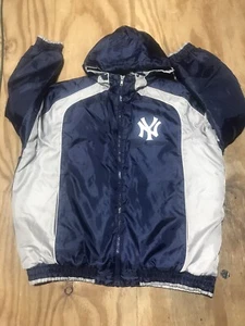 new york yankees jacket 2xl G111 By Carl Banks Blue Zip World Series MLB - Picture 1 of 10