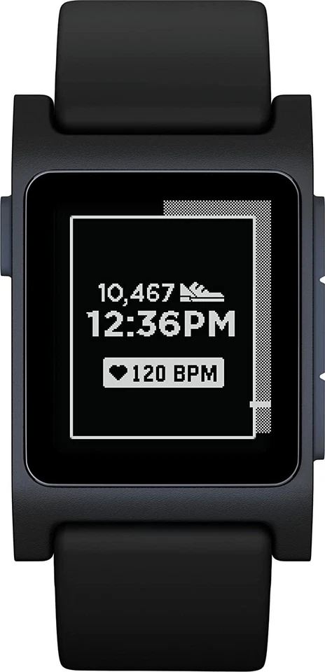 Pebble 2+ Heart Rate Smart Watch - iOS/Android - Black/Black (1002-00063) - Image 1 of 1