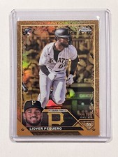 LIOVER PEGUERO 2023 Topps Gilded Chrome Gold Etch Rookie Card # 23/99 PIRATES