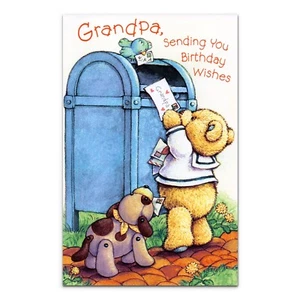 Linda Tarjeta de CUMPLEAÑOS PARA ABUELO por American Greetings, Little Bear Mail + Sobre - Imagen 1 de 4