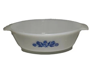 Vintage Fire King Anchor Hocking #433 White Blue Flowers Dish 1.5 Qt - Picture 1 of 5
