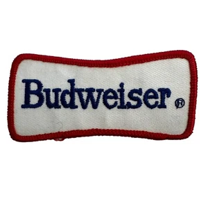Parche de trabajo vintage Budweiser coser en hierro en parche RARO rojo blanco azul - Imagen 1 de 3
