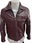 Leather Jacket Used Man Size S Burgundy Xxc027l