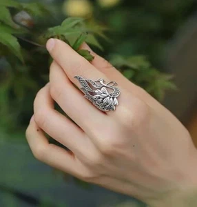 Anillo de pavo real ajustable de plata para el pulgar de 2 piezas para mujer regalos para sus accesorios - Imagen 1 de 3