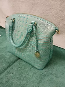 Brahmin New Duxbury Dusty Blue Melbourne Leather Satchel Shoulder Bag NWT $295 - Picture 1 of 15