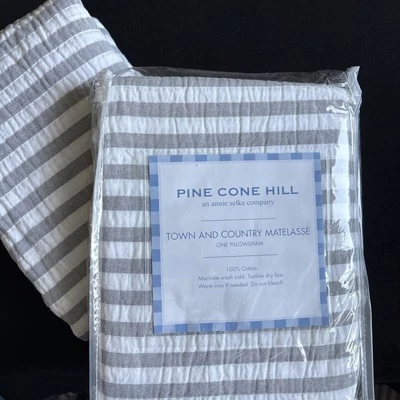 Nuevo PINE CONO HILL de Annie Selke Matelasse Euro Sham Juego de 2 Foto 1 de 2