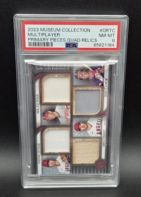2023 Museum Collection GU Relics Ohtani Ryan Trout Carew ORTC #/99 PSA 8💥💥POP3 - Image 1 of 3