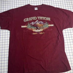 Vintage 90s Grand Teton National Park Wyoming Nature Mountains TShirt Mens Sz XL - Picture 1 of 7