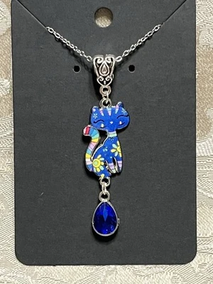 "Collar caprichoso colorido gato gema bohemio novedad divertido moda collar 18""" Foto 1 de 2