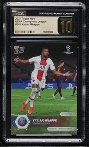 2020-21 Topps Now UEFA Champions League /7874 Kylian Mbappe #041 CGC 10 Pristine - Picture 1 of 3