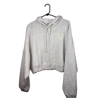 PINK by Victoria's Secret Beige Recortado Logo Gráfico Sudadera con Capucha Mujer XXL Foto 1 de 4