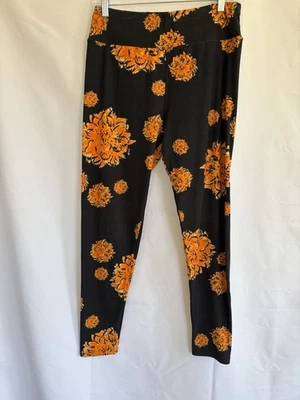 Леггинсы LuLaRoe с оранжевым цветком для Хэллоуина Tc ВЫСОКИЕ ПЫШНЫЕ - Изображение 1 из 4
