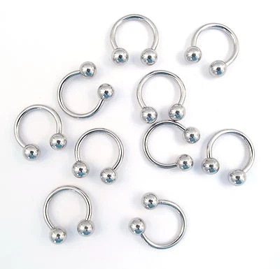 DCTATTOO *AUTOCLAVATO* Piercing Acciaio Chirurgico 316L Gioielli Corpo Confezione da 10 **Ferro di Cavallo**