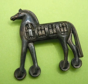Retired Hard to Find JAMES AVERY Sterling Silver Trojan War Horse Pin Brooch - Picture 1 of 5