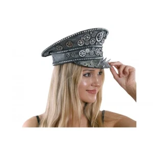 Steampunk Fisherman Captain Costume Masquerade Party Hat with Spikes [Silver] - Picture 1 of 3