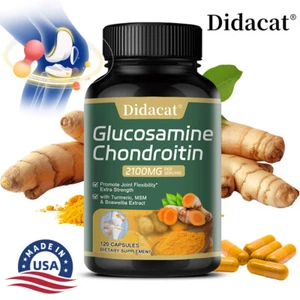 Glucosamine Chondroitin Turmeric MSM Triple Strength 2100mg Joint Support - Picture 1 of 13