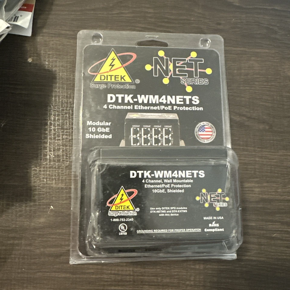 DITEK DTK-WM4NETS 4-Channel Wall Mount Network Surge Protector - Image 1 of 1